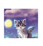 Moon  meteor shower  cat stickers 230418（個別スタンプ：11）