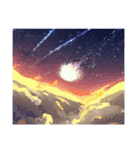 Moon  meteor shower  cat stickers 230418（個別スタンプ：16）