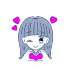 黄身子の女の子とうさちゃんスタンプ（個別スタンプ：1）