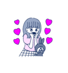 黄身子の女の子とうさちゃんスタンプ（個別スタンプ：15）