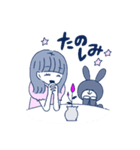 黄身子の女の子とうさちゃんスタンプ（個別スタンプ：20）