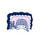 黄身子の女の子とうさちゃんスタンプ（個別スタンプ：21）