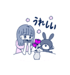 黄身子の女の子とうさちゃんスタンプ（個別スタンプ：23）