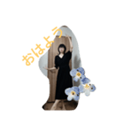 踊る黒髪大人女子（個別スタンプ：1）