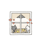 ねこの暮らし（白＆黒）（個別スタンプ：36）