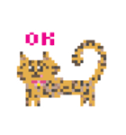 ゆるやまねこのドット絵風英語スタンプ（個別スタンプ：1）