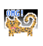 ゆるやまねこのドット絵風英語スタンプ（個別スタンプ：4）