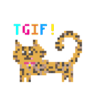 ゆるやまねこのドット絵風英語スタンプ（個別スタンプ：33）