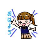 ポニテ制服ガールの平和な暮らし（個別スタンプ：1）
