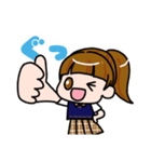 ポニテ制服ガールの平和な暮らし（個別スタンプ：4）