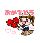 ポニテ制服ガールの平和な暮らし（個別スタンプ：16）