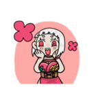 前髪切りすぎた女の子のスタンプ（個別スタンプ：1）