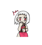 前髪切りすぎた女の子のスタンプ（個別スタンプ：2）