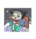 前髪切りすぎた女の子のスタンプ（個別スタンプ：4）