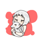 前髪切りすぎた女の子のスタンプ（個別スタンプ：19）