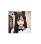 黒白猫メイドOL（個別スタンプ：11）