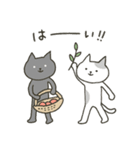 ねこの暮らし（白と黒）【修正版】（個別スタンプ：2）