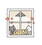 ねこの暮らし（白と黒）【修正版】（個別スタンプ：36）