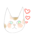 毎日使える無表情猫スタンプ（水彩画）（個別スタンプ：15）