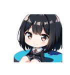 じっと見てる女の子 looking girl（個別スタンプ：1）