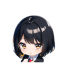 じっと見てる女の子 looking girl（個別スタンプ：2）
