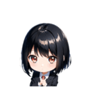 じっと見てる女の子 looking girl（個別スタンプ：3）