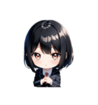 じっと見てる女の子 looking girl（個別スタンプ：4）