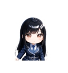 じっと見てる女の子 looking girl（個別スタンプ：5）