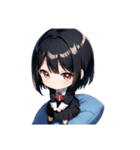 じっと見てる女の子 looking girl（個別スタンプ：6）
