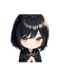 じっと見てる女の子 looking girl（個別スタンプ：7）