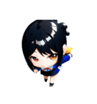 じっと見てる女の子 looking girl（個別スタンプ：9）