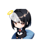 じっと見てる女の子 looking girl（個別スタンプ：12）