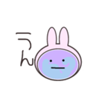 無表情で肯定する血球たち（うさぎ）（個別スタンプ：1）