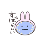 無表情で肯定する血球たち（うさぎ）（個別スタンプ：5）