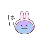 無表情で肯定する血球たち（うさぎ）（個別スタンプ：15）