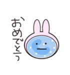 無表情で肯定する血球たち（うさぎ）（個別スタンプ：20）