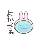 無表情で肯定する血球たち（うさぎ）（個別スタンプ：21）