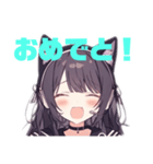 ヘッドフォン猫耳女子みぃ (あざとい)（個別スタンプ：9）