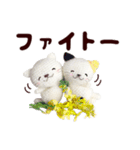 あみぐるみ 白ネコ（花）（個別スタンプ：26）