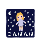 北欧カラーの女の子カネリちゃんスタンプ（個別スタンプ：4）