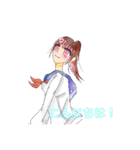 可愛い女の子イラストスタンプ（個別スタンプ：1）