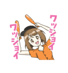 野球応援女子2(黒/オレンジ)（個別スタンプ：2）