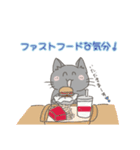 『にゃ(2)こま♡』くろちびくん•食物編！（個別スタンプ：15）