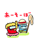 夏だ！サマーだ！赤おにくんと青おにくん！（個別スタンプ：2）