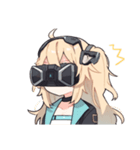 Girl wearing VR goggles（個別スタンプ：2）