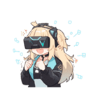 Girl wearing VR goggles（個別スタンプ：3）