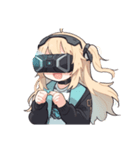 Girl wearing VR goggles（個別スタンプ：12）