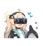 Girl wearing VR goggles（個別スタンプ：14）