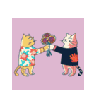 AIイラスト：猫と花（個別スタンプ：23）