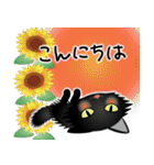 猫の日ごろ24 仲良し黒猫の夏（個別スタンプ：3）